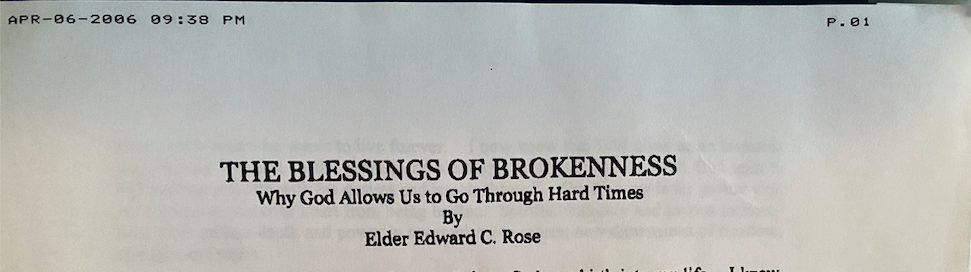 The Blessings of Brokenness